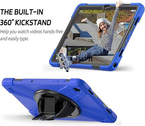 ZenRich Rugged Case for Samsung Galaxy Tab A9+/A9 Plus 11" Built-in Screen Protector Heavy Duty Full-Body Shockproof Case w/Rotating Stand, Hand/Shoulder Strap,Pencil Holder for Galaxy Tab A9 Plus in Saudi Arabia