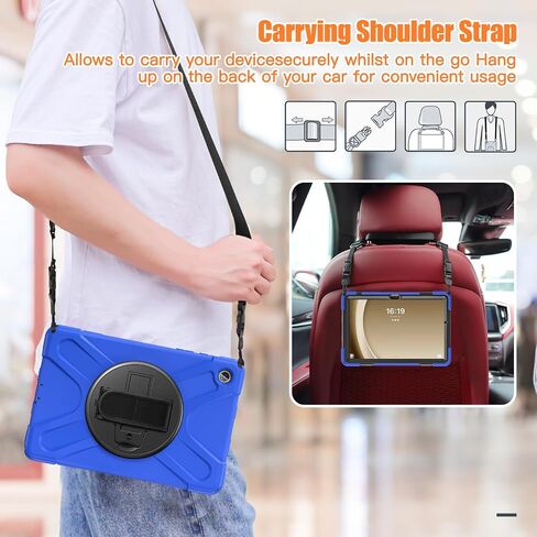 ZenRich Rugged Case for Samsung Galaxy Tab A9+/A9 Plus 11" Built-in Screen Protector Heavy Duty Full-Body Shockproof Case w/Rotating Stand, Hand/Shoulder Strap,Pencil Holder for Galaxy Tab A9 Plus in Saudi Arabia