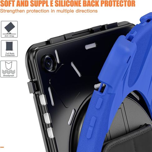 ZenRich Rugged Case for Samsung Galaxy Tab A9+/A9 Plus 11" Built-in Screen Protector Heavy Duty Full-Body Shockproof Case w/Rotating Stand, Hand/Shoulder Strap,Pencil Holder for Galaxy Tab A9 Plus in Saudi Arabia