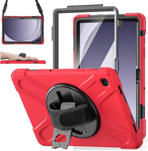 ZenRich Rugged Case for Samsung Galaxy Tab A9+/A9 Plus 11" Built-in Screen Protector Heavy Duty Full-Body Shockproof Case w/Rotating Stand, Hand/Shoulder Strap,Pencil Holder for Galaxy Tab A9 Plus in Saudi Arabia