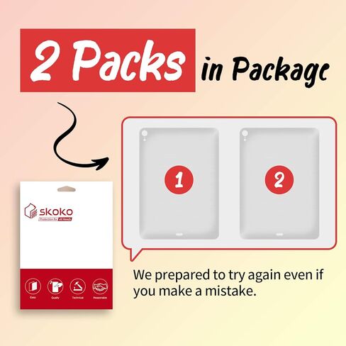 skoko [2 Pack Transparent Matte Back Protector Compatible with iPad Pro 11-inch M4 7th Gen Released in 2024, Easy Installation, Matte Clear Skin/Case-Friendly in Saudi Arabia