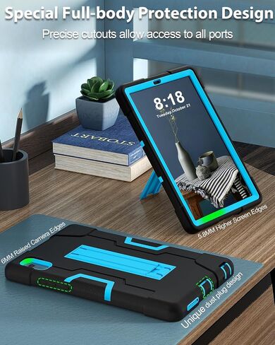 حافظة WESOROL Lenovo Tab M9 مع مسند، حافظة كمبيوتر لوحي Lenovo M9، حافظة واقية شديدة التحمل مقاومة للصدمات لجهاز Lenovo Tablet 9.0 بوصة Tab M9 (TB-310FU) إصدار 2023 - أسود + أزرق in Saudi Arabia