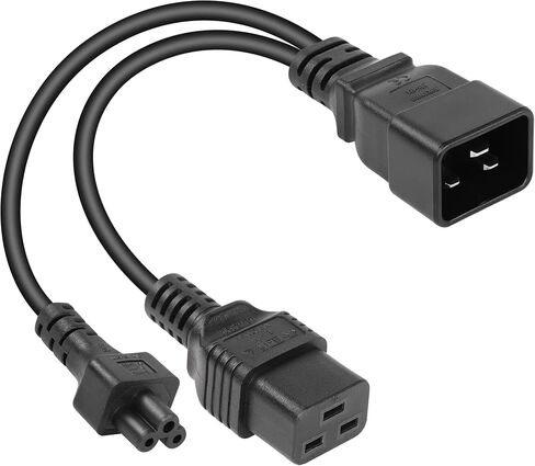 SinLoon IEC 320 C20 to Dual C19 Power Cord,C20 Male to 2 x C19 Y Splitter Adapter Extension Power Cable Cord(Black C20 to Dual C19) in Saudi Arabia
