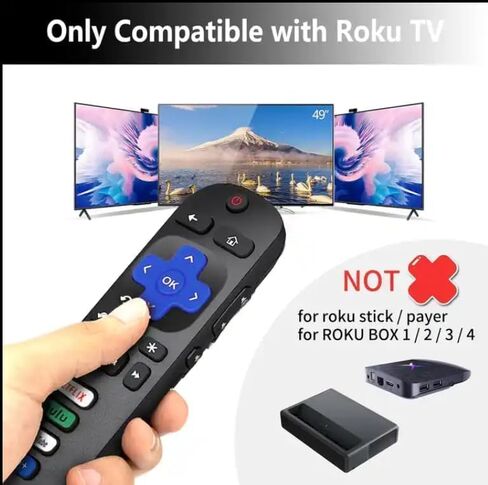 جهاز تحكم عن بعد بديل فقط لتلفزيون Roku، متوافق مع TCL Roku/Hisense Roku/Onn Roku/Sharp Roku/Element Roku/Westinghouse Roku/Philips Roku in Kuwait