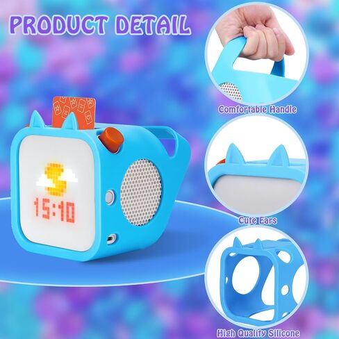 Silicone Case Compatible with Yoto Player 3rd Generation – Kids Bluetooth Audio Speaker, Adventure Jacket with Cat Ears (Blue) in Saudi Arabia