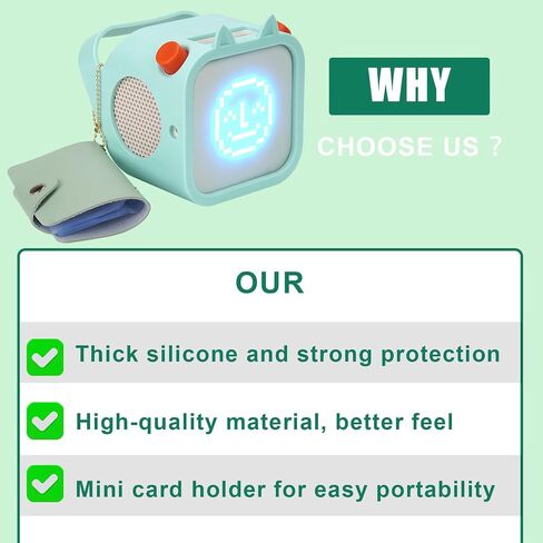 Silicone Case Compatible with Yoto Player 3rd Generation – Kids Bluetooth Audio Speaker, Adventure Jacket with Cat Ears (Blue) in Saudi Arabia