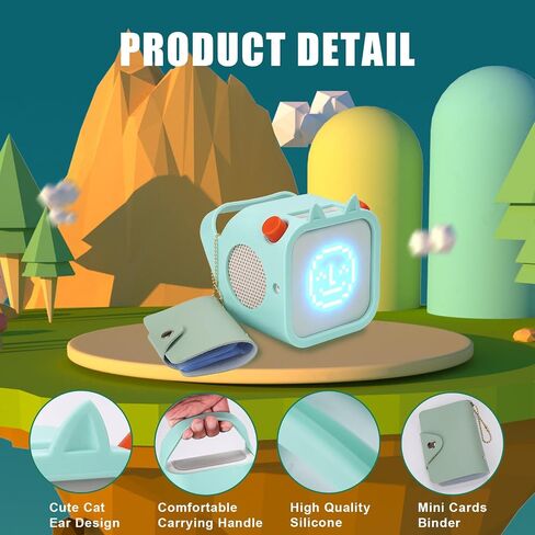 Silicone Case Compatible with Yoto Player 3rd Generation – Kids Bluetooth Audio Speaker, Adventure Jacket with Cat Ears (Blue) in Saudi Arabia