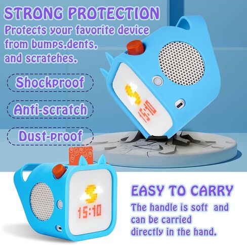 Silicone Case Compatible with Yoto Player 3rd Generation – Kids Bluetooth Audio Speaker, Adventure Jacket with Cat Ears (Blue) in Saudi Arabia