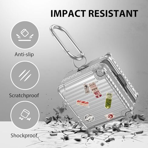 KOREDA Funny Suitcase Design Case for Samsung Galaxy Buds FE/Galaxy Buds 2 Pro/Galaxy Buds Pro/Galaxy Buds Live, Cute Fashion Protective Hard Case for Women Men with Keychain (Black) in Saudi Arabia