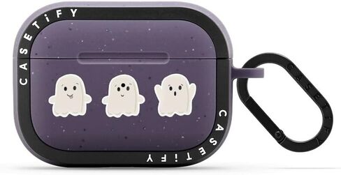 حافظة CASETiFY Bounce Airpods Pro (الجيل الأول/الثاني) مع حلقة - Lil Ghosts - أرجواني غامق غير لامع in Kuwait