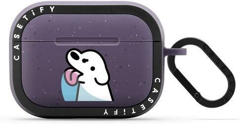 حافظة CASETiFY Bounce Airpods Pro (الجيل الأول/الثاني) مع حلقة - Lil Ghosts - أرجواني غامق غير لامع in Kuwait