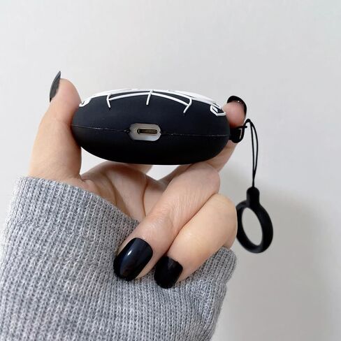 متوافق مع AirPods Pro 2019/Pro 2 Case 2022، حافظات سيليكون لطيفة Kawaii، تصميم كرتوني مضحك ثلاثي الأبعاد، أغطية ناعمة للأولاد والبنات والأطفال والمراهقين والنساء، حماية كاملة (سم أسود) in Saudi Arabia