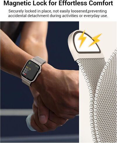 Metal Stainless Steel bands Compatible with Apple Watch Band 40mm 38mm 41mm 42mm 44mm 45mm 49mm for Women Men,Mesh Strap Magnetic Clasp Milanese Loop for iWatch Bands SE Ultra/2 Series 9 8 7 6 5 4 3 2 in Saudi Arabia