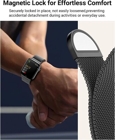 Metal Stainless Steel bands Compatible with Apple Watch Band 40mm 38mm 41mm 42mm 44mm 45mm 49mm for Women Men,Mesh Strap Magnetic Clasp Milanese Loop for iWatch Bands SE Ultra/2 Series 9 8 7 6 5 4 3 2 in Saudi Arabia
