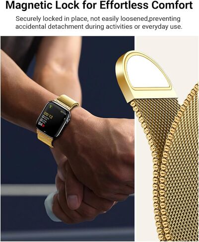 Metal Stainless Steel bands Compatible with Apple Watch Band 40mm 38mm 41mm 42mm 44mm 45mm 49mm for Women Men,Mesh Strap Magnetic Clasp Milanese Loop for iWatch Bands SE Ultra/2 Series 9 8 7 6 5 4 3 2 in Kuwait