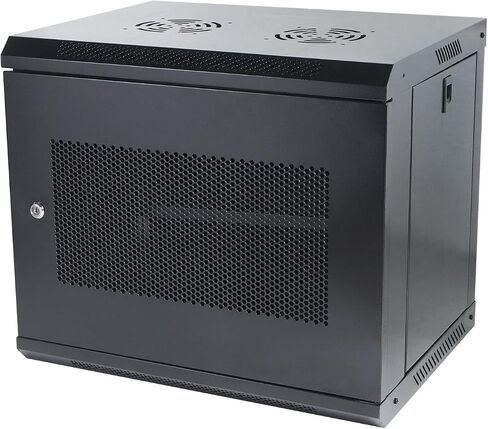 6U Wall Mount Server Cabinet IT Network Rack Enclosure Lockable Glass Door Black in Saudi Arabia