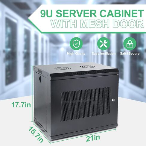 6U Wall Mount Server Cabinet IT Network Rack Enclosure Lockable Glass Door Black in Saudi Arabia