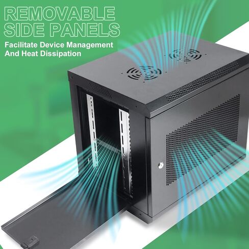 6U Wall Mount Server Cabinet IT Network Rack Enclosure Lockable Glass Door Black in Saudi Arabia