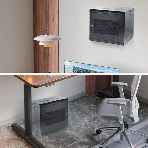 6U Wall Mount Server Cabinet IT Network Rack Enclosure Lockable Glass Door Black in Saudi Arabia