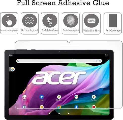 2PACK 9H صلابة مضادة للخدش خالية من الفقاعات سهلة التركيب واقي للشاشة من الزجاج المقسى لجهاز Acer Iconia Tab P10 10.4 بوصة in Kuwait