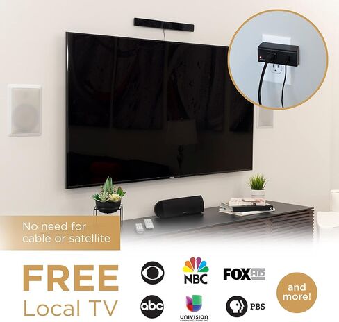 شريط هوائي التلفزيون المضخم UltraPro مع صنبور حماية من زيادة التيار، منفذ واحد + منفذ USB واحد، يدعم 4K 1080P VHF UHF، 280 جول، معزز إشارة شريط طويل المدى مدمج بفلتر LTE، 58229 in Kuwait