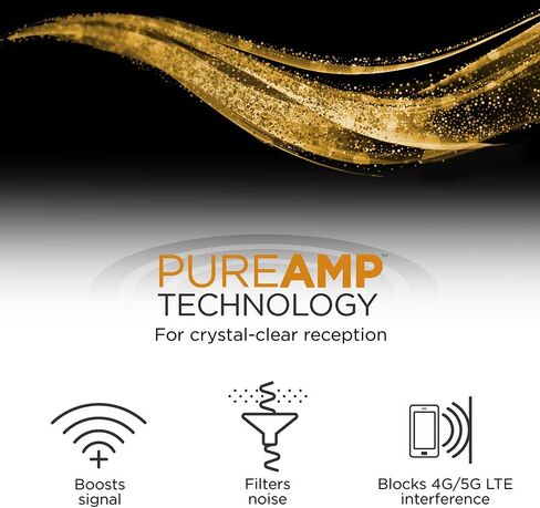 شريط هوائي التلفزيون المضخم UltraPro مع صنبور حماية من زيادة التيار، منفذ واحد + منفذ USB واحد، يدعم 4K 1080P VHF UHF، 280 جول، معزز إشارة شريط طويل المدى مدمج بفلتر LTE، 58229 in Kuwait