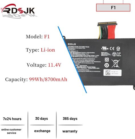 F1 RZ09-0166 FI Laptop Battery for Razer Blade Pro 17.3'' 4K i7-7820HK i7-6700HQ 2017 RZ09-01663E52 RZ09-01662E52 RZ09-01662E542 RZ09-01662E53-R3U1 RZ09-01663E53-R3U1 RZ09-01663E54 11.4V 99Wh 8700mAh in Saudi Arabia