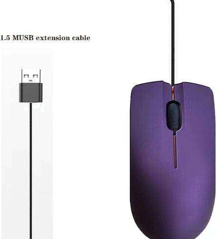 فأرة الكمبيوتر المحمول الضوئية ماوس USB سلكي فأرة مكتب الكمبيوتر (أرجواني) in Saudi Arabia