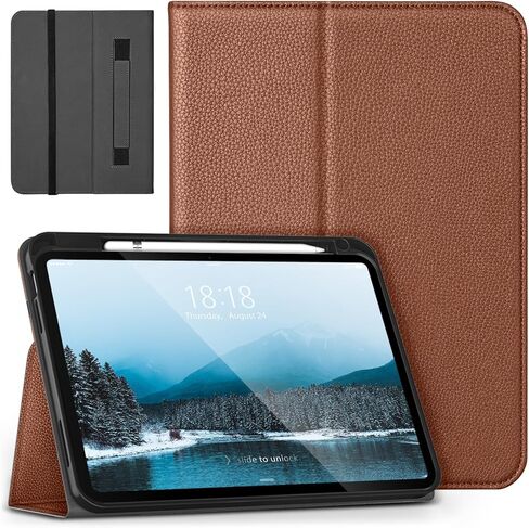 DTTO iPad 10th Generation Case (2022) - Premium Leather Folio Standing Cover with Pencil Holder, Auto Wake/Sleep, Black, for 10.9inch iPad 2022 (Model: A2757/A2777/A2696) in Saudi Arabia