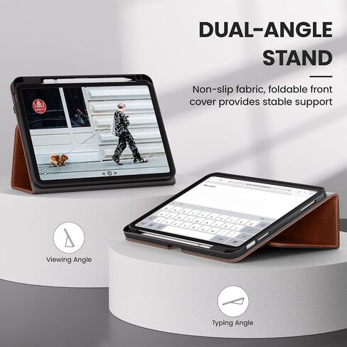 DTTO iPad 10th Generation Case (2022) - Premium Leather Folio Standing Cover with Pencil Holder, Auto Wake/Sleep, Black, for 10.9inch iPad 2022 (Model: A2757/A2777/A2696) in Saudi Arabia