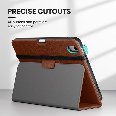 DTTO iPad 10th Generation Case (2022) - Premium Leather Folio Standing Cover with Pencil Holder, Auto Wake/Sleep, Black, for 10.9inch iPad 2022 (Model: A2757/A2777/A2696) in Saudi Arabia