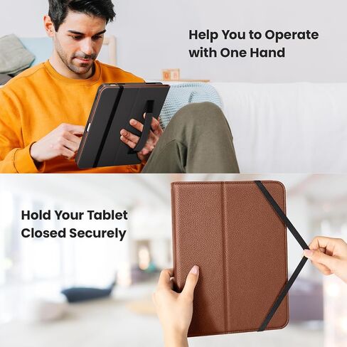 DTTO iPad 10th Generation Case (2022) - Premium Leather Folio Standing Cover with Pencil Holder, Auto Wake/Sleep, Black, for 10.9inch iPad 2022 (Model: A2757/A2777/A2696) in Saudi Arabia