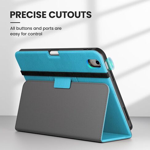 DTTO iPad 10th Generation Case (2022) - Premium Leather Folio Standing Cover with Pencil Holder, Auto Wake/Sleep, Black, for 10.9inch iPad 2022 (Model: A2757/A2777/A2696) in Saudi Arabia