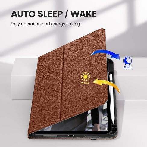 DTTO iPad 10th Generation Case (2022) - Premium Leather Folio Standing Cover with Pencil Holder, Auto Wake/Sleep, Black, for 10.9inch iPad 2022 (Model: A2757/A2777/A2696) in Saudi Arabia