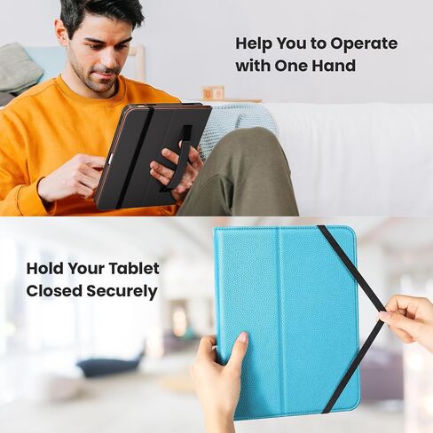 DTTO iPad 10th Generation Case (2022) - Premium Leather Folio Standing Cover with Pencil Holder, Auto Wake/Sleep, Black, for 10.9inch iPad 2022 (Model: A2757/A2777/A2696) in Saudi Arabia