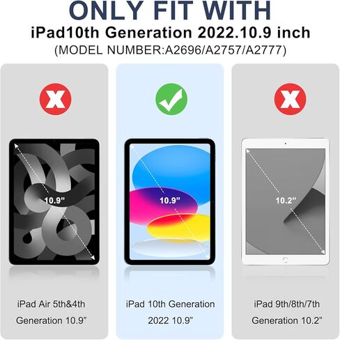 Rotating Case 10.9 Compatible with 10th Gen iPad Case Clear,iPad Cover 10th Generation 2022 with Pencil Holder,360 Degree Rotating Folio Stand Cover,Soft TPU Cover,Sleep/Wake Cover,Dark Blue in Saudi Arabia