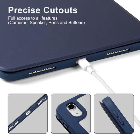 Rotating Case 10.9 Compatible with 10th Gen iPad Case Clear,iPad Cover 10th Generation 2022 with Pencil Holder,360 Degree Rotating Folio Stand Cover,Soft TPU Cover,Sleep/Wake Cover,Dark Blue in Saudi Arabia