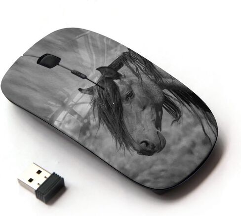 [ Optical 2.4G Wireless Mouse ] Pony Horse Mane Grey Black Animal in Saudi Arabia