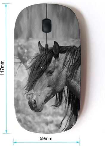 [ Optical 2.4G Wireless Mouse ] Pony Horse Mane Grey Black Animal in Saudi Arabia