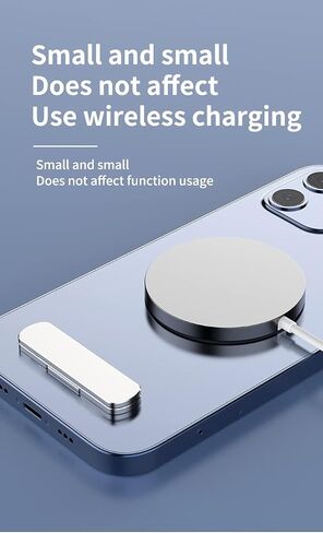 Mobile Kickstand 360° Rotation Adjustable Vertical Horizontal Placement Thin Pocket Aluminum Kickstand Compatible with Any Cell Phone, Silver in Saudi Arabia