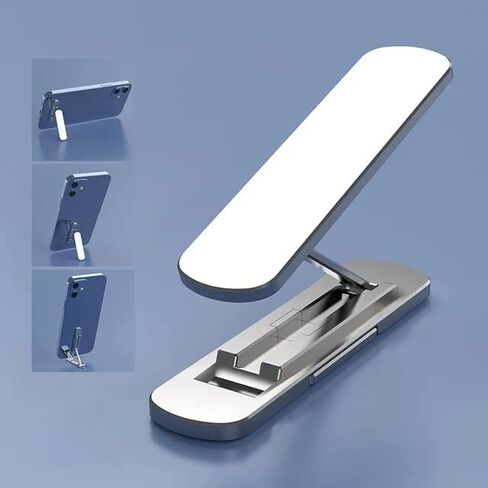 Mobile Kickstand 360° Rotation Adjustable Vertical Horizontal Placement Thin Pocket Aluminum Kickstand Compatible with Any Cell Phone, Silver in Saudi Arabia
