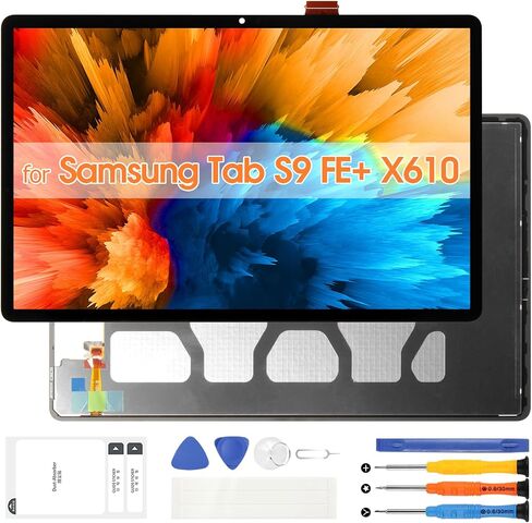 for Samsung Galaxy Tablet S9 FE+ Screen Replacement for Samsung Tab S9 FE Plus SM-X610 X616 LCD Display Digitizer Touch Screen Assembly with Repair Tools(Black,12.4 inch) in Saudi Arabia