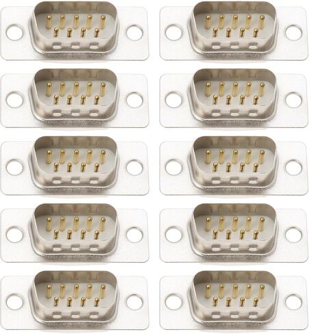 10PCS DB9 RS232 Female Connector 9 Pin D-SUB Serial Solder Type Gold Plated Joints Connector for Automatic Control Equipment Computer Set-top Box in Saudi Arabia