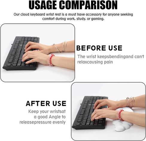 2pcs Wrist Rest,Keyboard Wrist Rest,Wrist Rest for Computer Keyboard, Cloud Shaped Mouse Wrist Rest and Pad Sets Multi-Function Computer Accessories Suitable for Office Home Use in Saudi Arabia