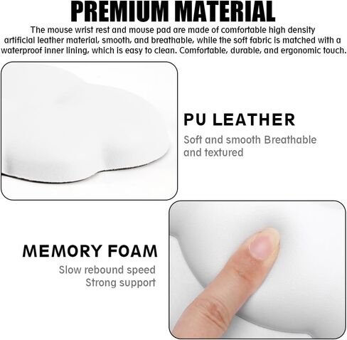 2pcs Wrist Rest,Keyboard Wrist Rest,Wrist Rest for Computer Keyboard, Cloud Shaped Mouse Wrist Rest and Pad Sets Multi-Function Computer Accessories Suitable for Office Home Use in Saudi Arabia
