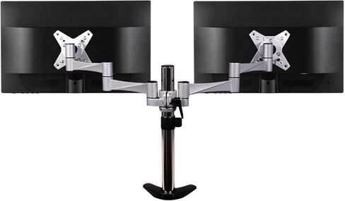 QualGear Qg-Dm-02-016 3 Way Articulating Dual Desk Mount for 13-27 Inches Flatpanel Monitors, Silver in Saudi Arabia