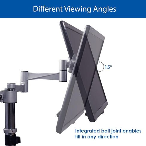 QualGear Qg-Dm-02-016 3 Way Articulating Dual Desk Mount for 13-27 Inches Flatpanel Monitors, Silver in Saudi Arabia
