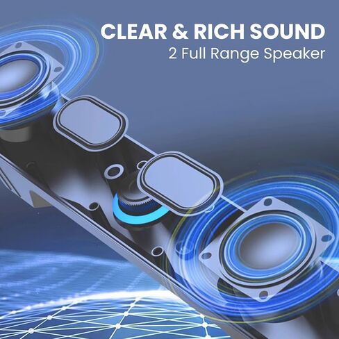 USB Wired Soundbar, 12 inch Portable Soundbar, Desktop Soundbar USB Powered in Saudi Arabia