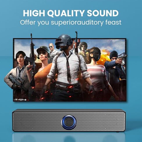 USB Wired Soundbar, 12 inch Portable Soundbar, Desktop Soundbar USB Powered in Saudi Arabia