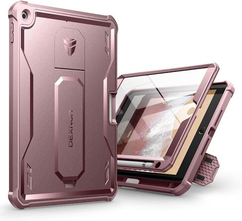 Dexnor for iPad 9.7 Inch 6th /5th Generation(2018/2017), [Built in Screen Protector & Kickstand] with Pen Holder Heavy Duty Shockproof Full Body Protective Cover for iPad 6th Generation Case-Pink in Saudi Arabia